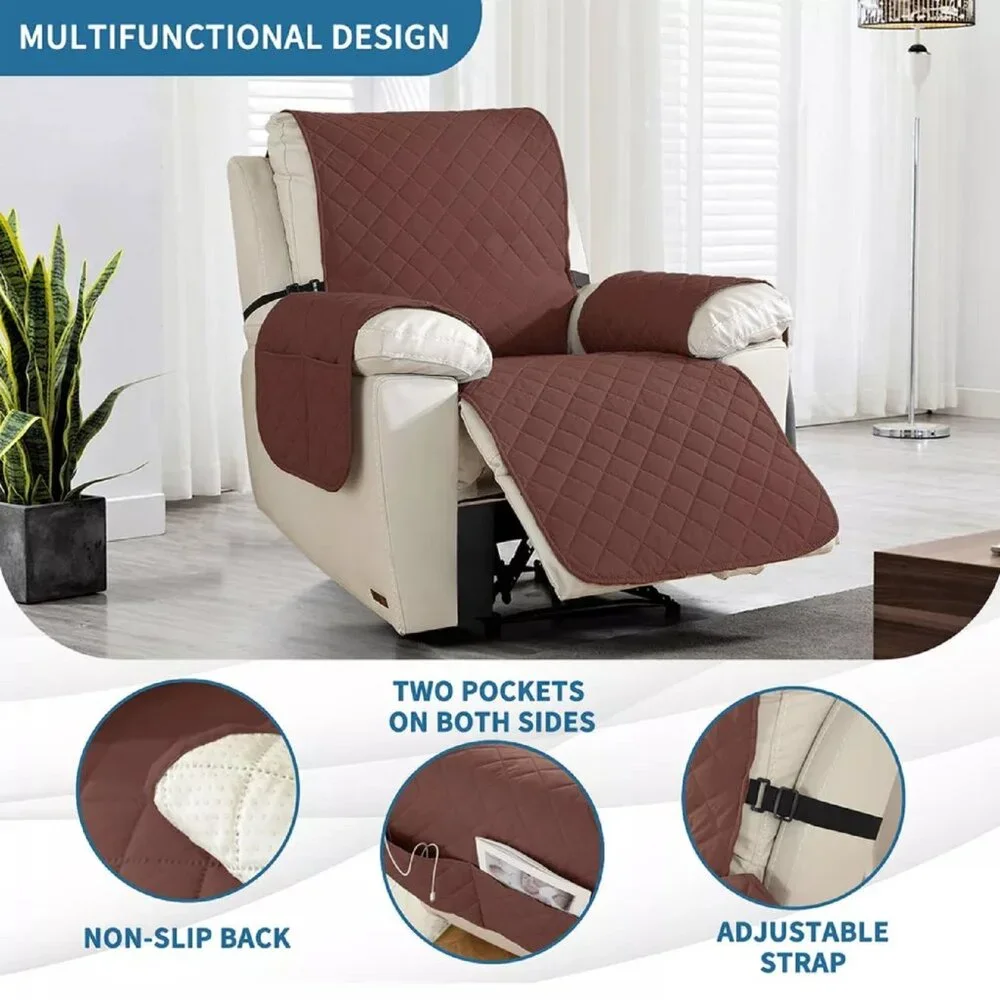 brand new in pkg TAOCOCO Waterproof Recliner Chair Cover in Brown color
